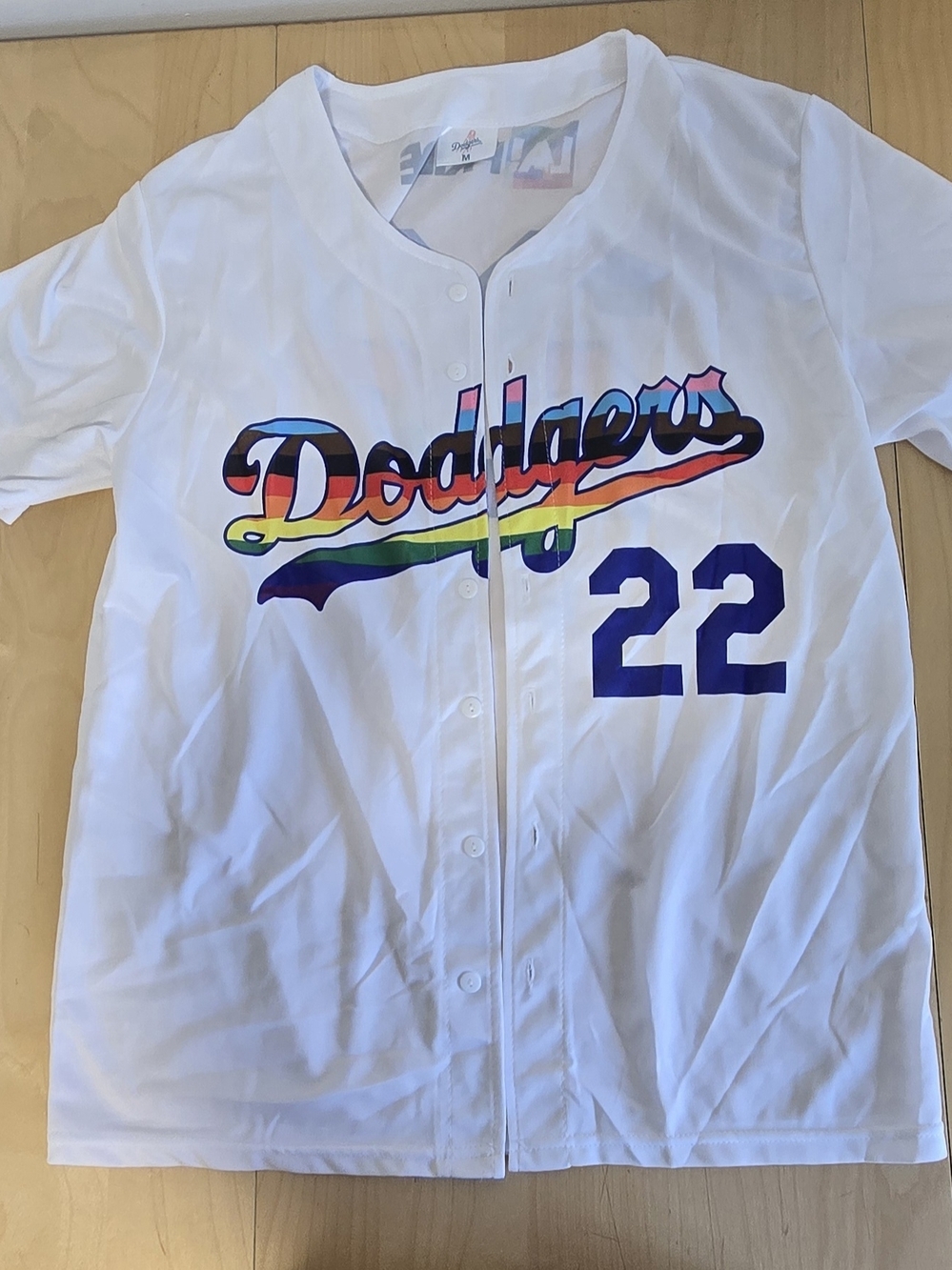 Los Angeles Kids' White Pride Script Jersey - #22